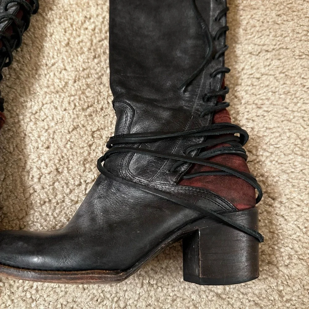 Freebird By Steven Coal Leather Woman Boots size 9